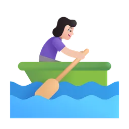 Woman Rowing Boat: Light Skin Tone Microsoft 3D Fluent