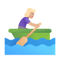 Woman Rowing Boat: Medium-Light Skin Tone Microsoft 3D Fluent