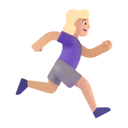 Woman Running Facing Right: Medium-Light Skin Tone Microsoft 3D Fluent