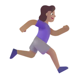 Woman Running Facing Right: Medium Skin Tone Microsoft 3D Fluent