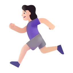 Woman Running: Light Skin Tone Microsoft 3D Fluent