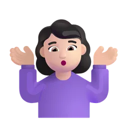Woman Shrugging: Light Skin Tone Microsoft 3D Fluent