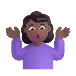 Woman Shrugging: Medium-Dark Skin Tone Microsoft 3D Fluent