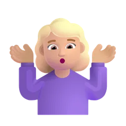 Woman Shrugging: Medium-Light Skin Tone Microsoft 3D Fluent