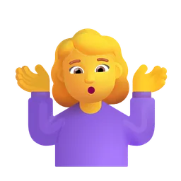 어깨를 으쓱하는 여성 Microsoft 3D Fluent