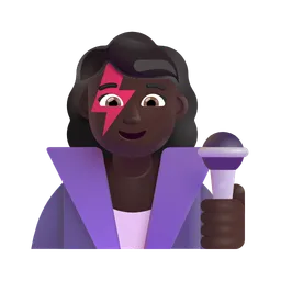 Woman Singer: Dark Skin Tone Microsoft 3D Fluent