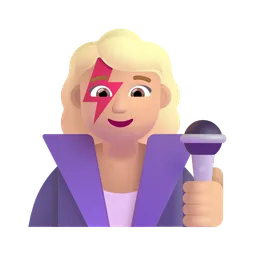 Woman Singer: Medium-Light Skin Tone Microsoft 3D Fluent