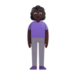 Woman Standing: Dark Skin Tone Microsoft 3D Fluent