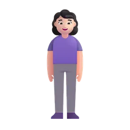 Woman Standing: Light Skin Tone Microsoft 3D Fluent