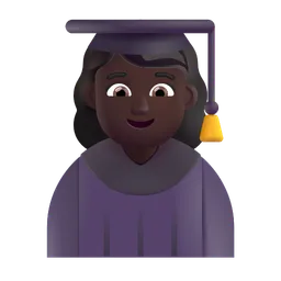 Woman Student: Dark Skin Tone Microsoft 3D Fluent