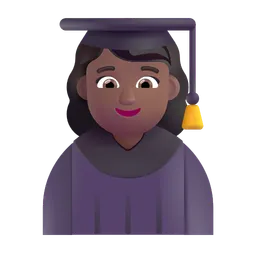 Woman Student: Medium-Dark Skin Tone Microsoft 3D Fluent
