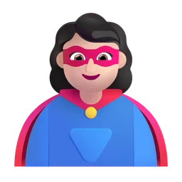 Woman Superhero: Light Skin Tone Microsoft 3D Fluent