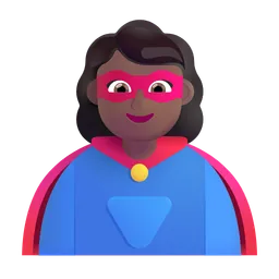 Woman Superhero: Medium-Dark Skin Tone Microsoft 3D Fluent