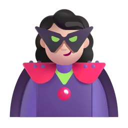Woman Supervillain: Light Skin Tone Microsoft 3D Fluent