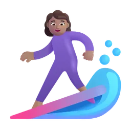 Woman Surfing: Medium Skin Tone Microsoft 3D Fluent