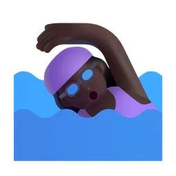 Woman Swimming: Dark Skin Tone Microsoft 3D Fluent