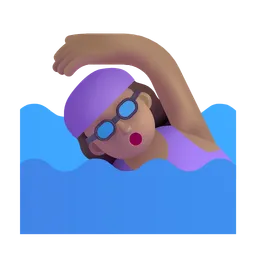 Woman Swimming: Medium Skin Tone Microsoft 3D Fluent