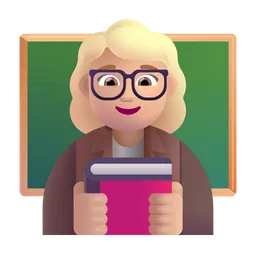 Woman Teacher: Medium-Light Skin Tone Microsoft 3D Fluent