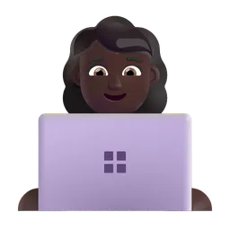 여성 기술자: 어두운 피부 톤 Microsoft 3D Fluent