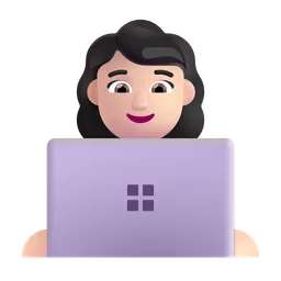 여성 기술자: 밝은 피부 톤 Microsoft 3D Fluent