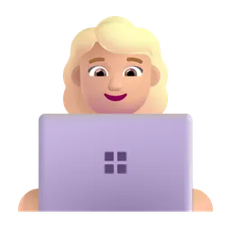 Woman Technologist: Medium-Light Skin Tone Microsoft 3D Fluent
