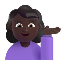 Woman Tipping Hand: Dark Skin Tone Microsoft 3D Fluent