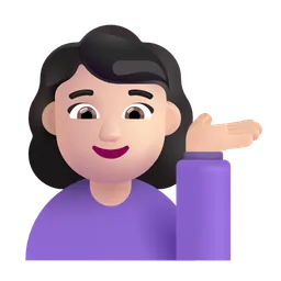 손을 내미는 여성: 밝은 피부 톤 Microsoft 3D Fluent