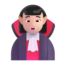 Woman Vampire: Light Skin Tone Microsoft 3D Fluent