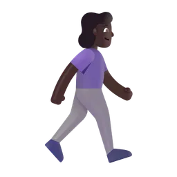 Woman Walking Facing Right: Dark Skin Tone Microsoft 3D Fluent