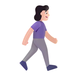 Woman Walking Facing Right: Light Skin Tone Microsoft 3D Fluent