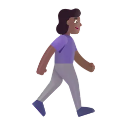Woman Walking Facing Right: Medium-Dark Skin Tone Microsoft 3D Fluent