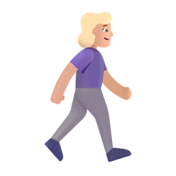 Woman Walking Facing Right: Medium-Light Skin Tone Microsoft 3D Fluent
