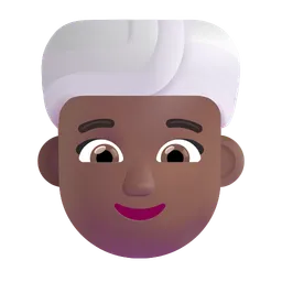 Woman Wearing Turban: Medium-Dark Skin Tone Microsoft 3D Fluent