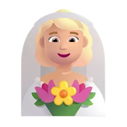 Woman with Veil: Medium-Light Skin Tone Microsoft 3D Fluent