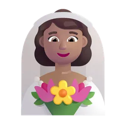 Woman with Veil: Medium Skin Tone Microsoft 3D Fluent