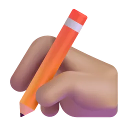 Writing Hand: Medium Skin Tone Microsoft 3D Fluent