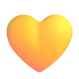 Yellow Heart Microsoft 3D Fluent