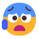 땀을 흘리는 불안한 얼굴