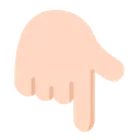 백핸드 인덱스가 아래를 향함: 밝은 피부 톤