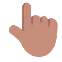 백핸드 인덱스가 위로 향함: 중간 피부 톤