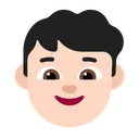 소년: 밝은 피부 톤
