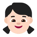 소녀: 밝은 피부 톤