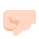 왼쪽을 향한 주먹: 밝은 피부 톤