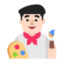 남자 아티스트: 밝은 피부 톤