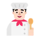 남자 요리사: 밝은 피부 톤