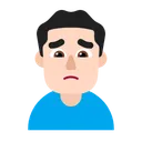 찡그린 남자: 밝은 피부 톤