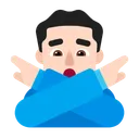 아니오 제스처를 취하는 남자: 밝은 피부 톤