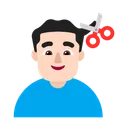 머리를 자르는 남자: 밝은 피부 톤