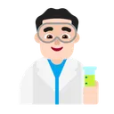 남자 과학자: 밝은 피부 톤