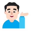 손을 내미는 남자: 밝은 피부 톤